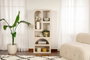 Hanah Home Estantería Estilo Mármol Travertino y Arenisca - 60x150x32 cm, Moderna, Melamina y MDF